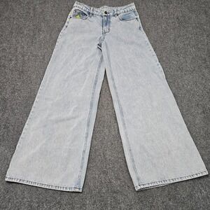 A-Lab Wide Leg Jeans‎ Womens 28 Light Wash Skate Streetwear Baggy Denim Grunge